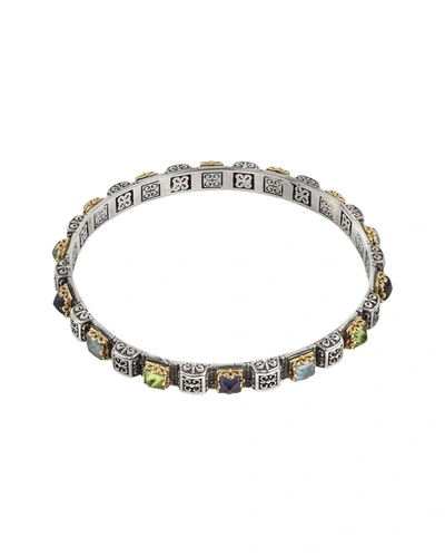 Shop Konstantino 18k & Silver Gemstone Bangle Bracelet In Multi
