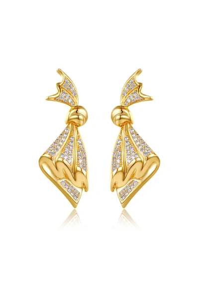 Shop Classicharms Pavé Diamonds Embellished Butterfly Earrings In Gold