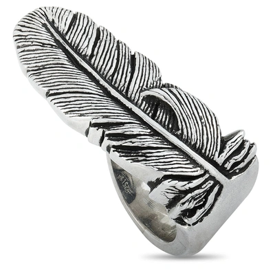 Shop King Baby Raven Feather Silver Ring In Multi