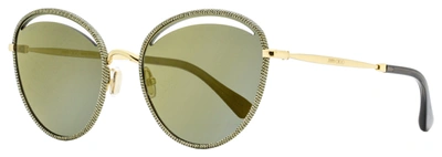 Shop Jimmy Choo Women's Cut-out Sunglasses Malya/s W8qk1 Gold/gray 59mm In Multi