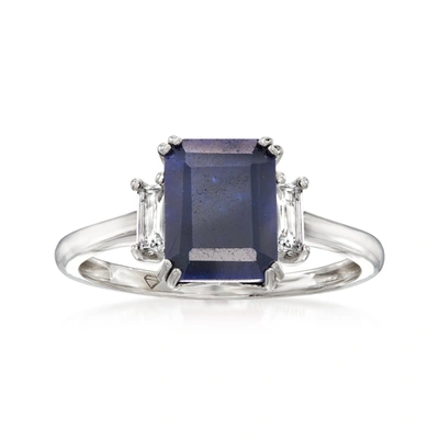Ross-simons Sapphire Ring With . White Topaz In Sterling Silver In Blue