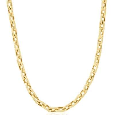 Pompeii3 Men's 14k Gold (39gram) Or Platinum (73gram) 5.5mm Link Chain Necklace 18" In Silver