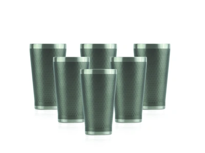 Minimal Stainless Steel Vacuum Insulated Tumbler Set Of 6 - 350 ml - Gunmetal In Multi