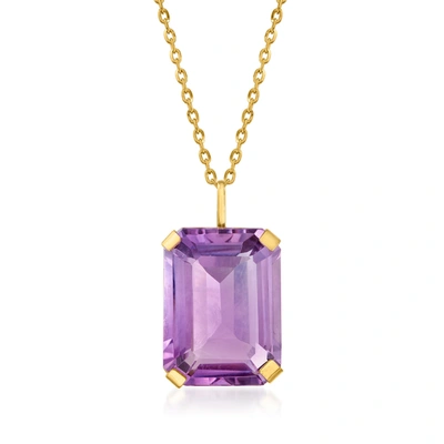 Ross-simons Amethyst Pendant Necklace In 14kt Yellow Gold In Multi