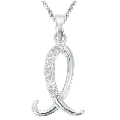 Vir Jewels Pick Your Letter! .925 Sterling Silver Alphabet Pendant 1/8 Cttw Diamond In Multi