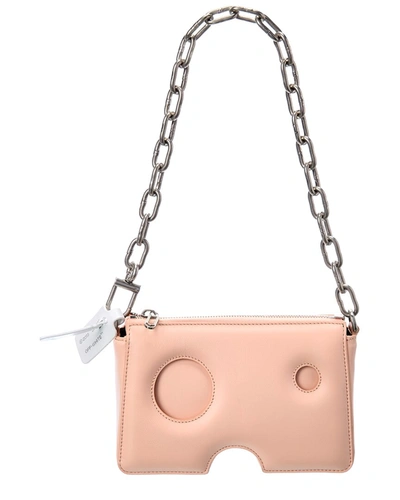 Shop Off-white Burrow 20 Leather Shoulder Bag In Pink