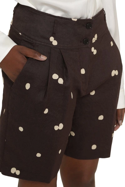 Shop Aspesi Polka-dot Cotton Bermuda-shorts In Brown