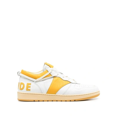 Shop Rhude Sneakers In White/yellow