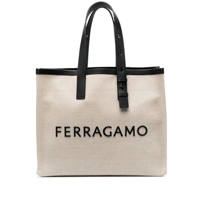 Shop Ferragamo Salvatore  Bum Bags In Neutrals/black