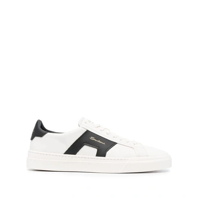 Shop Santoni Sneakers In White/black
