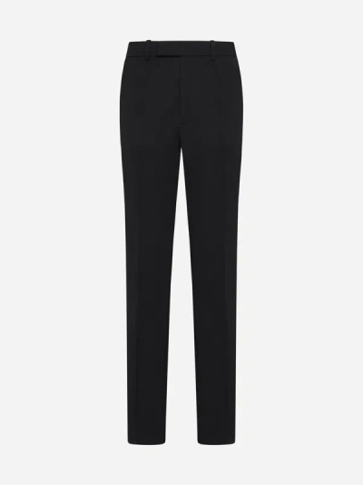 Shop Rohe Wool-blend Trousers In Black