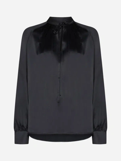 Shop Max Mara Tamigi Silk Blouse In Black