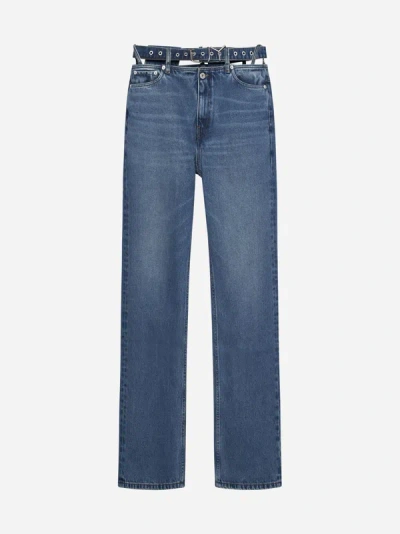 Shop Y/project Y Belt Jeans In Blue