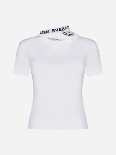 Shop Y/project Evergreen Triple Collar Cotton T-shirt In White