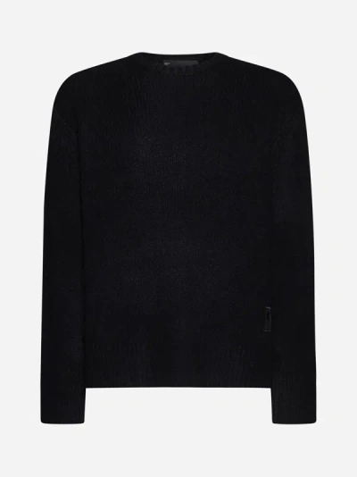 Shop Neil Barrett Viscose And Nylon Sweater In Black