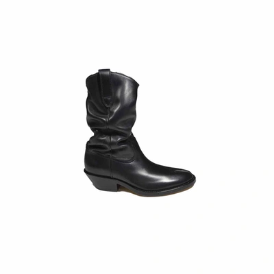 Shop Maison Margiela Black Leather Texan Tabi Boots .