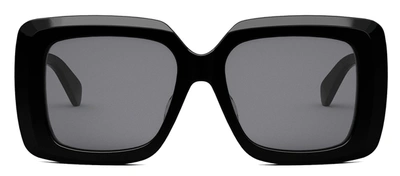 Celine Bold Three-dot Acetate Square Sunglasses In Grey