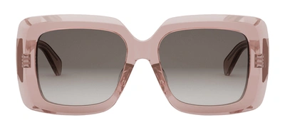 Shop Celine Bold Cl 40263 F 74f Butterfly Sunglasses In Brown