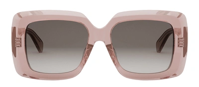 Celine Bold 3 Dots Square Sunglasses In Brown