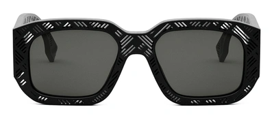 Shop Fendi Shadow Fe 40113 I 02a Geometric Sunglasses In Grey
