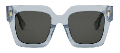 Shop Fendi Roma Fe 40101 F 90a Square Sunglasses In Grey