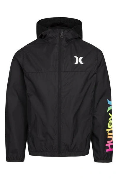 Shop Hurley Kids' Core Windbreaker Jacket In Black