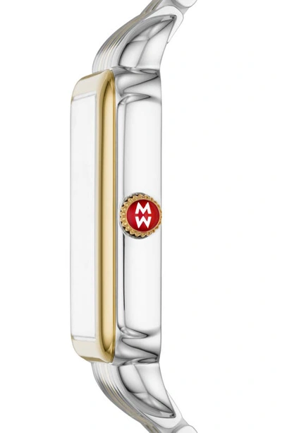 Michele Deco Ii Two-tone Diamond Bracelet Watch, 30mm In 2t Silver/ Gold