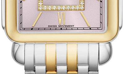 Michele Deco Ii Two-tone Diamond Bracelet Watch, 30mm In 2t Silver/ Gold