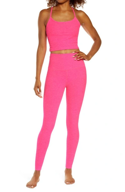 Shop Beyond Yoga Caught In Electric Pink Heather