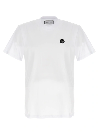 Shop Philipp Plein Logo Plaque T-shirt White