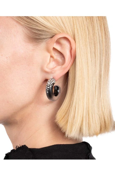 Shop Alexis Bittar Lucite® Crystal Hoop Earrings In Black