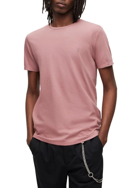 Shop Allsaints Brace Tonic Slim Fit Cotton T-shirt In Peppered Pink