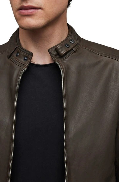 Shop Allsaints Cora Leather Jacket In Splinter Brown
