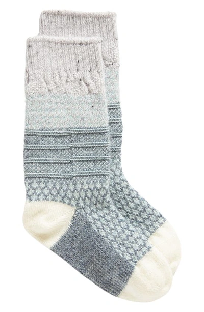 Shop Smartwool Everyday Cable Jacquard Crew Socks In Pewter Blue
