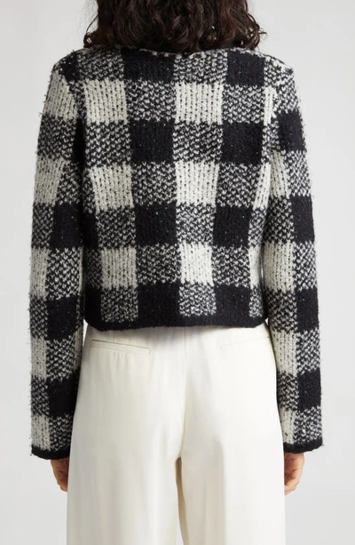 Shop Sea Chiyo Check Knit Wool Blend Jacket In Multi