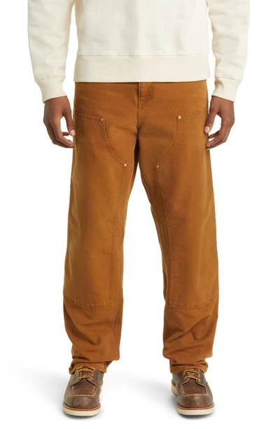 Shop Carhartt Double Knee Pants In Deep H Brown