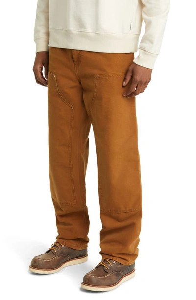 Shop Carhartt Double Knee Pants In Deep H Brown