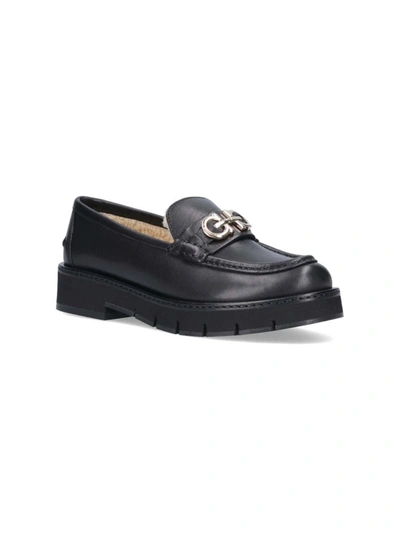 Ferragamo Loafers "gancini" In Black