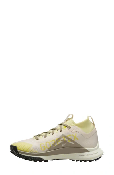 Nike React Pegasus Trail 4 Gore-tex® Waterproof Running Shoe In Pale Ivory/ Olive/ Green