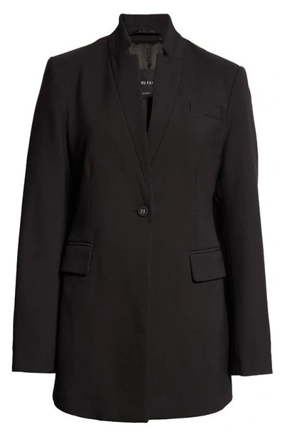 Shop Brandon Maxwell The Raquel Wool & Silk Blend Blazer In Black