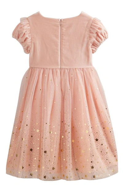 Shop Mini Boden Kids' Foil Star Tulle Party Dress In Provence Dusty Pink / Gold