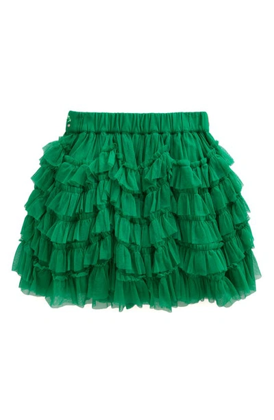 Shop Mini Boden Kids' Ruffle Tulle Skirt In Veridian Green