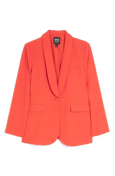 River Island Shawl Collar Tuxedo Blazer In Red