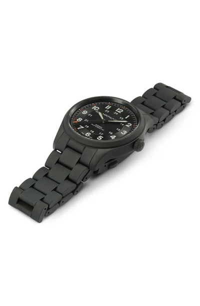 Shop Hamilton Khaki Field Automatic Bracelet Watch, 38mm In Black
