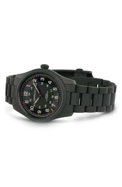 Shop Hamilton Khaki Field Automatic Bracelet Watch, 38mm In Black