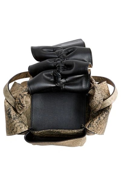 Shop Acne Studios Multipocket Mini Leather Handbag In Beige/ Green
