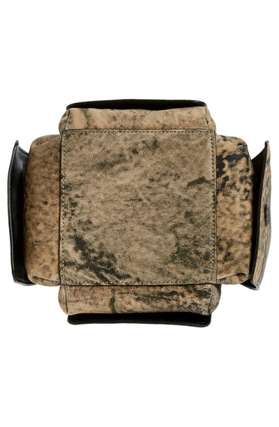 Shop Acne Studios Multipocket Mini Leather Handbag In Beige/ Green