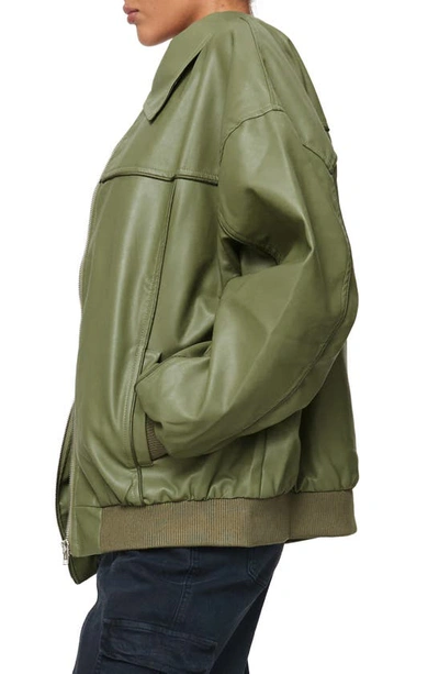 Shop Princess Polly Goldsmith Faux Leather Bomber Jacket In Green