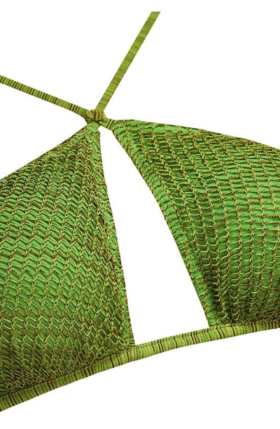 Vix Swimwear Nicole Mesh Overlay Bikini Top In Light Green