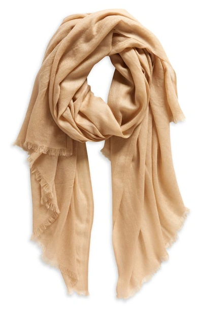 Shop Vince Lightweight Cashmere Scarf In Camel